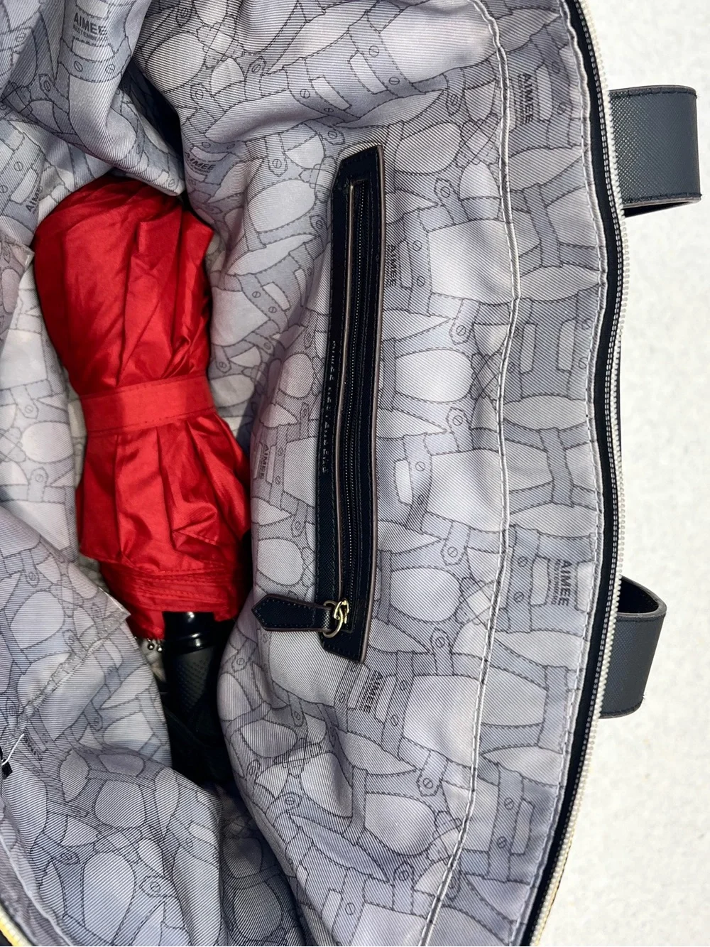 Aimee Kestenberg Black Nylon Tote with Gold Hardware